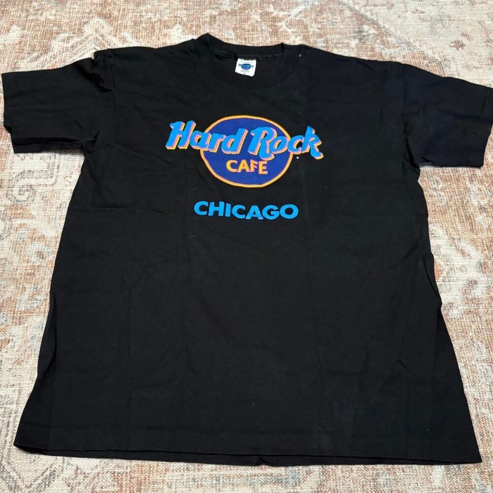 100% Cotton Hard Rock Cafe Chicago Indie Graphic Logo T Shirt